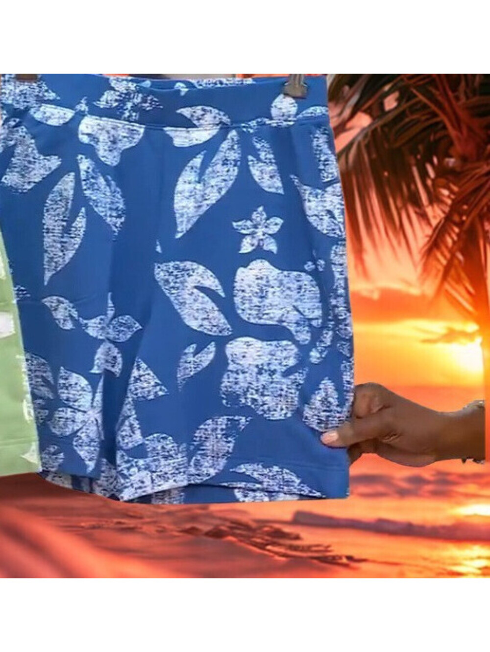 Denim & Co. Beach Printed French Terry Short Size XS
